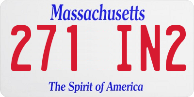 MA license plate 271IN2