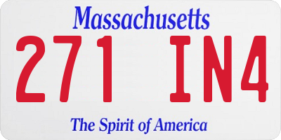 MA license plate 271IN4