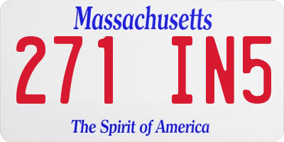 MA license plate 271IN5