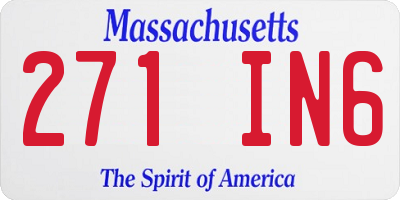 MA license plate 271IN6
