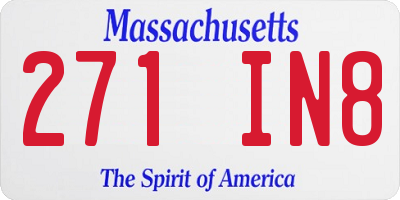MA license plate 271IN8