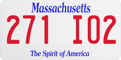 MA license plate 271IO2