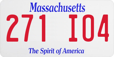 MA license plate 271IO4