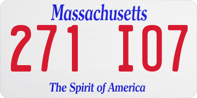 MA license plate 271IO7