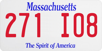 MA license plate 271IO8