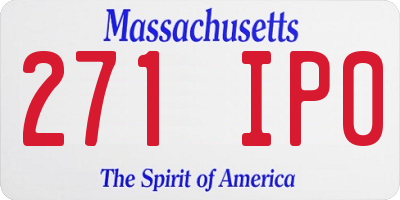 MA license plate 271IP0