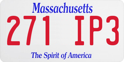 MA license plate 271IP3