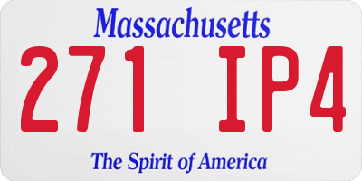 MA license plate 271IP4