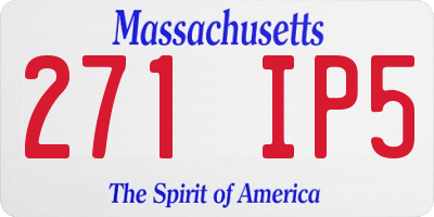 MA license plate 271IP5