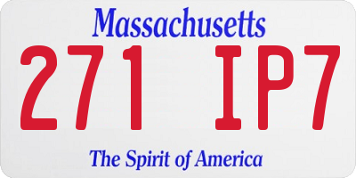 MA license plate 271IP7