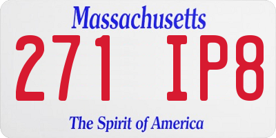 MA license plate 271IP8