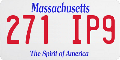 MA license plate 271IP9