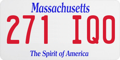 MA license plate 271IQ0