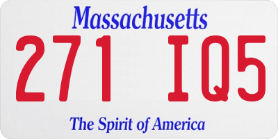 MA license plate 271IQ5