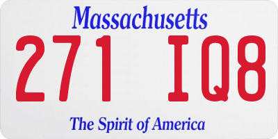 MA license plate 271IQ8