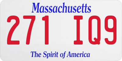 MA license plate 271IQ9