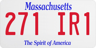 MA license plate 271IR1