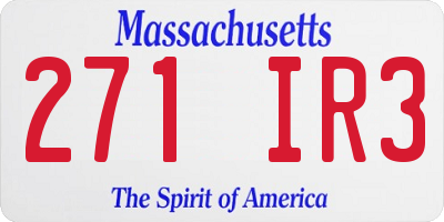 MA license plate 271IR3