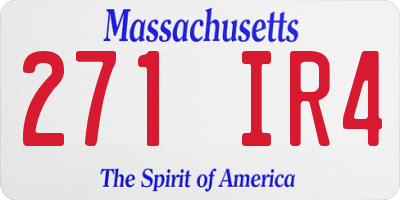 MA license plate 271IR4