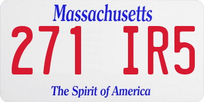 MA license plate 271IR5