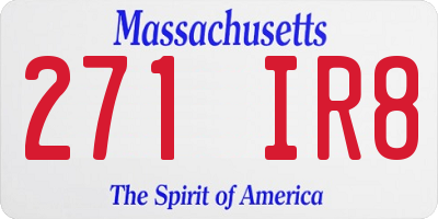 MA license plate 271IR8