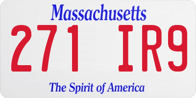 MA license plate 271IR9