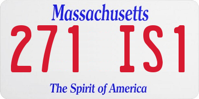 MA license plate 271IS1