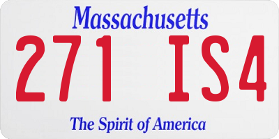 MA license plate 271IS4