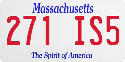 MA license plate 271IS5
