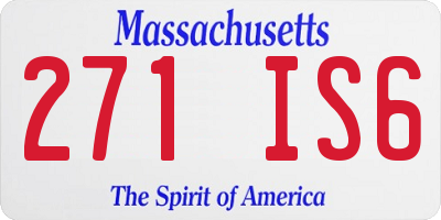MA license plate 271IS6