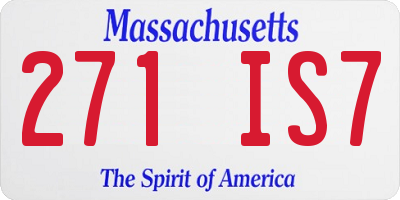 MA license plate 271IS7