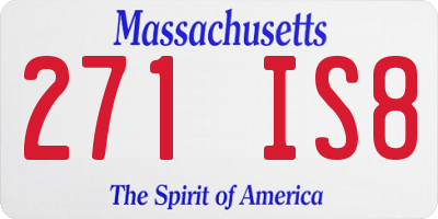 MA license plate 271IS8