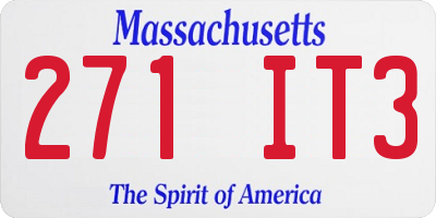 MA license plate 271IT3