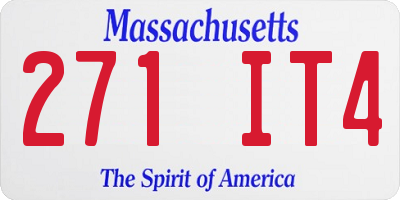 MA license plate 271IT4