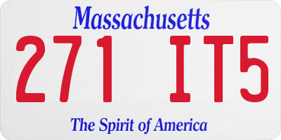 MA license plate 271IT5