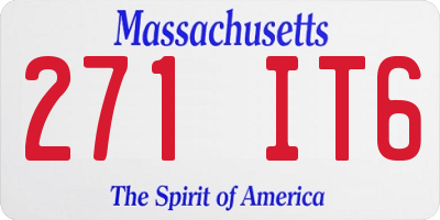 MA license plate 271IT6