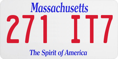 MA license plate 271IT7