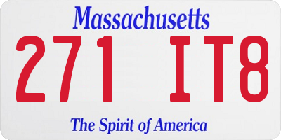 MA license plate 271IT8