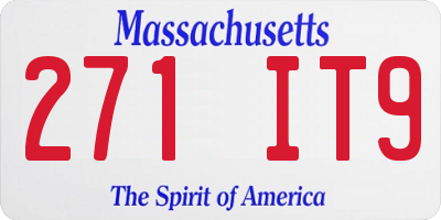 MA license plate 271IT9