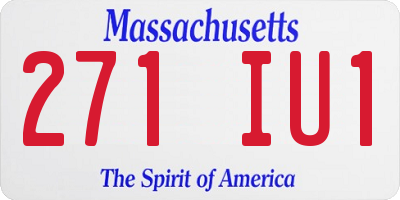 MA license plate 271IU1