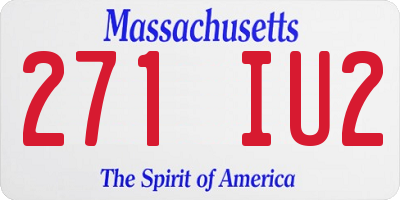 MA license plate 271IU2