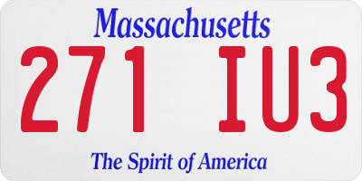 MA license plate 271IU3