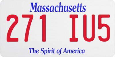 MA license plate 271IU5