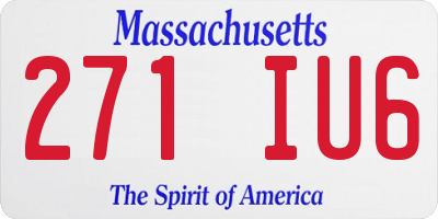 MA license plate 271IU6