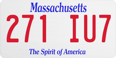 MA license plate 271IU7