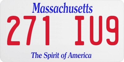 MA license plate 271IU9