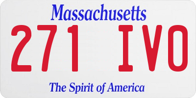 MA license plate 271IV0