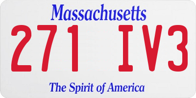 MA license plate 271IV3