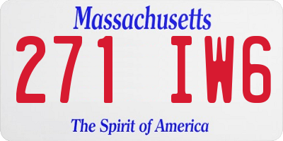 MA license plate 271IW6