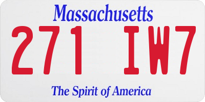 MA license plate 271IW7